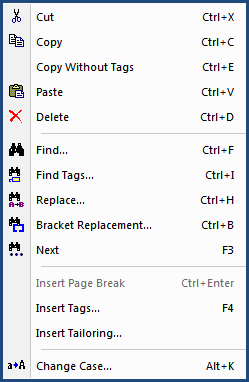Illustration SI Editor's Right-Click Menu When Text Is Selected