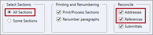 Illustration SI Explorer's File Menu - Process and Print/Publish: Sections - Reconcile