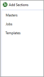 Illustration SI Explorer's File Menu Add Sections Masters Tab