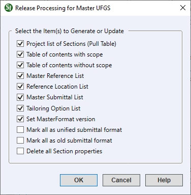 Illustration SI Explorer's Process Menu - Release Processing for Masters