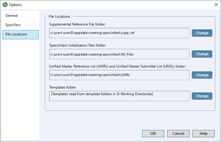 Si Explorer Setup Menu Options File Locations