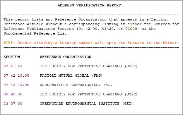 Illustration SI Explorer's File Menu - Process and Print/Publish: Reports - Address Verification Report